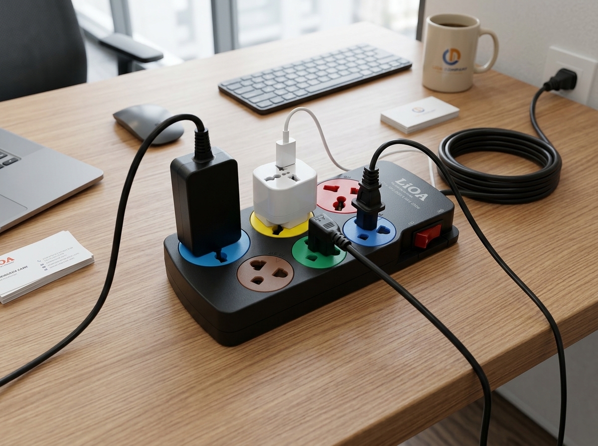 Ổ Cắm LiOA 3D3SN3.2 (6 Lỗ Kết Hợp - 3m) Đa Năng Có Nắp Che